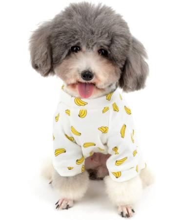 Zunea Small Dog Overall - Enchanting Banana Romper Soft Cotton Pajama for Pets Unisex Four Legs PJ Clothing for Cats & Puppies XXL 2XL (Pack of 1) - Buy Online on GoSupps.com