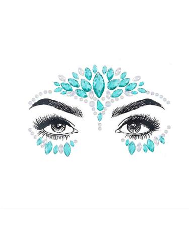 Rhinestone Face Stickers | Mermaid Face Gems & Jewels | Festival Temporary Tattoos for Women & Girls | 2 Sets - Buy Online on GoSupps.com