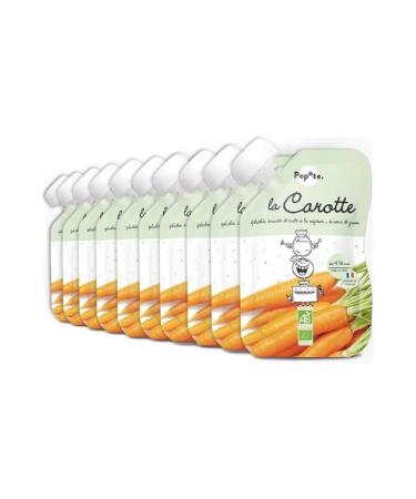 POPOTE - Pur e Carottes Bio - D s 4/6 Mois - Gourde Individuelle 120g - Recette Lisse quilibr e - Premi re D couverte des L gumes Diversification Alimentaire - Format Pratique - Pack 10 x 120g