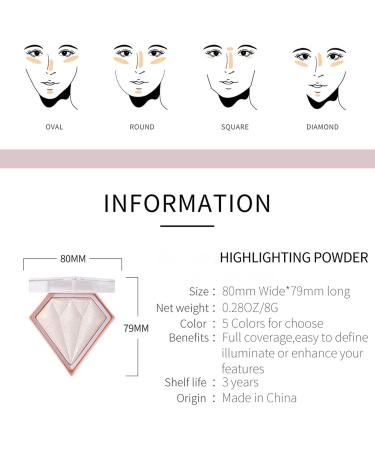 Highlighting Powder Glossy Glitter Highlight Contouring Palette Highlighter Makeup Palette Shimmer Contour Palette Powder Long Lasting Highlighter Powder (01# Pearl White) - Buy Online on GoSupps.com