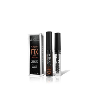 ME NAJI The Fix - Mens Beard and Brow Gel - Hold and Setting Gel with Spiral Brush - Durable and Long Lasting - Keep Facial Hair in Place - 0.25 Oz