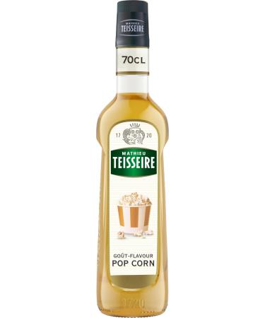 Mathieu Teisseire Pop Corn Syrup for Drinks Cocktails Mocktails Milkshakes Knocks Coffee Hot Chocolates 70cl Bottle