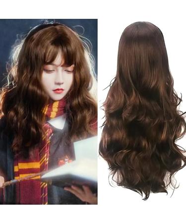 Colorfulpanda Long Brown Curly Wavy Wig for Women - Heat Resistant Synthetic Hair for Cosplay, Halloween Party Costume - Buy Online on GoSupps.com