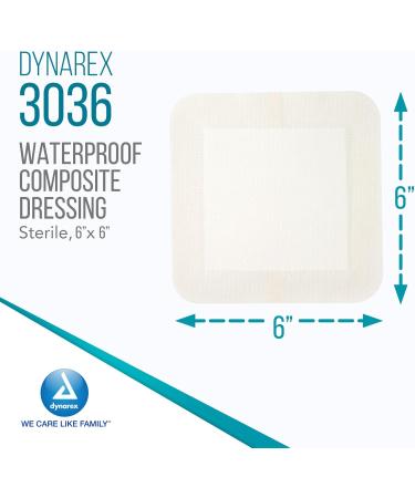 Dynarex DynaGuard Waterproof Dressings - Sterile 6x6 Four-Layer Composite Dressing | Optimal Moist Environment | Case of 120 (12 Boxes of 10) - International Shipping Available - Buy Online on GoSupps.com