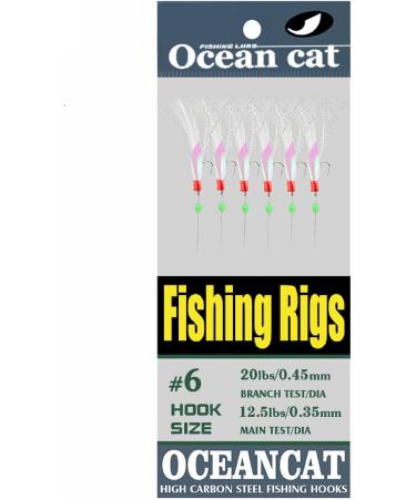 Fishing Rigs 6 Hook Set Rainbow Skin Silk String Hook Lure Bait Rig Tackle - Available in 5/10/25/50/100 Packs - Buy Online on GoSupps.com