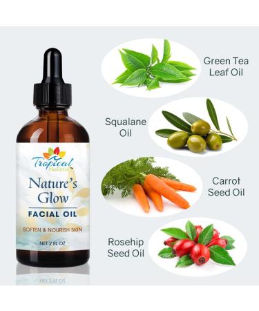 Nature's Glow Facial Oil | Anti-Aging Face Oil with Green Tea & Jojoba | Lightweight Non-Greasy | All Skin Types | 2 fl oz - Buy Online - Buy Online on GoSupps.com