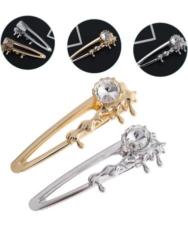 Beaupretty Wedding Crystal Barrettes rhinestone small hair barrettes metal hair clips for women hairpin women hair clips womens hair clips alligator clips for hair Miss button wedding Hair - Buy Online on GoSupps.com