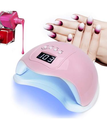 48W UV LED Nail Lamp for Gel Nails Polish | Professional Salon Curing Light with 4 Timer Settings and Sensor | Pink - Buy Online on GoSupps.com