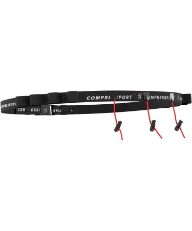 COMPRESSPORT Race Belt Backpack Holder for Adults - Unisex One Size Black | Lightweight Adjustable Running Gear for Races & Events - Buy Online on GoSupps.com