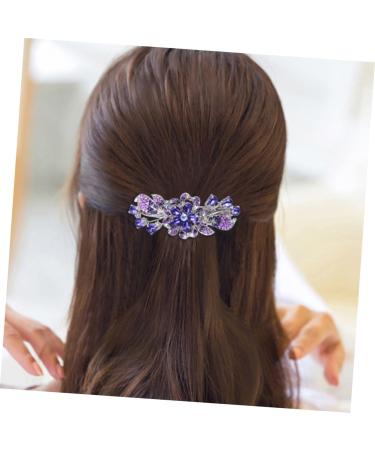 FRCOLOR Hairpin Rhinestone Clip Hair Barrettes for Women Purple Hair Barrettes Flower Crystal Hair Clips Diamond Hair Accessories Ponytail Clip Holders Rhinestones Alloy Crystal Back Miss - Buy Online on GoSupps.com