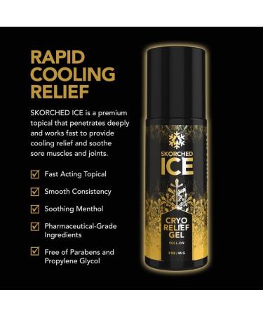 Pain Relief Cryotherapy Roll-On Gel | Natural Essential Oils for Joint & Muscle Pain Arthritis Back Knee & Elbow Relief - Buy Online on GoSupps.com