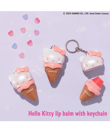 Lip Smacker Hello Kitty Lip Balm Duo - Cheerful Cherry & Kiwi Flavored with Ice Cream Cone Keychain - Buy Online on GoSupps.com
