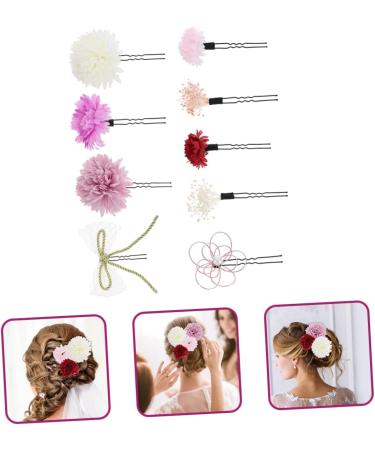 DOITOOL 1 Set Japanese-style hair clip plant hair stick set preserved flower artificial flower purple the flowers french barrette hair clips bridal hair clip polyester iron - Buy Online on GoSupps.com