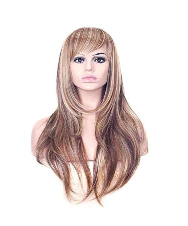 BGHJUE Wigs Natural Gold Wigs For Women Synthetic Long Wave Wig 65cmGold