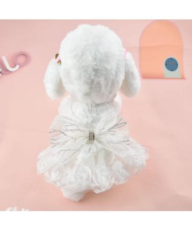 Fladorepet Luxury Dog Wedding Dress - White Rose Tutu for Small Dogs | XL Formal Party & Bridal Costume - Buy Online on GoSupps.com