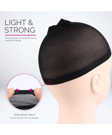 Fandamei 6 Pack Wig Caps - Stretchable Elastic Hairline Net for Wigs Breathable Nylon Underground Hood Black Hair Network - Buy Online on GoSupps.com