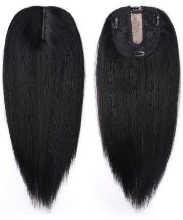 6" SEGO Real Remy Human Hair Toppers for Thinning Hair Women 2.5 * 9cm CENTRAL SILK BASE One Piece Clip in Hairpieces Extension 130% Density (#1 Jet Black) - Buy Online on GoSupps.com