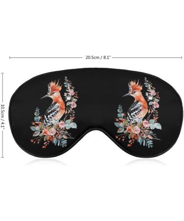 Hoopoe Bird Flower Eye Mask | Soft Blindfold Cover for Travel & Sleep - Adjustable Night Eyeshade - Buy Online on GoSupps.com