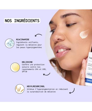 NUBIANCE - Anti-Dark Spot Cream HRB-3: Hyperpigmentation Corrector Day & Night - Unifying Moisturizing SPF30 Black & Combination Skin Pigment Spots - Buy Online on GoSupps.com