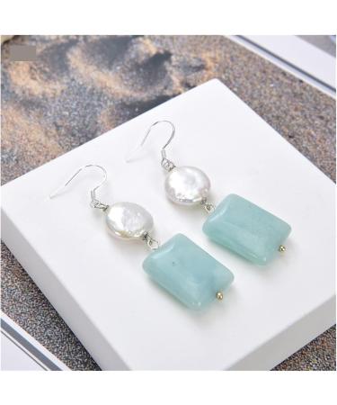 Earrings for Women White Coin Amazonite Silver Hook Earrings Hilarity Earrings for Women - Buy Online on GoSupps.com