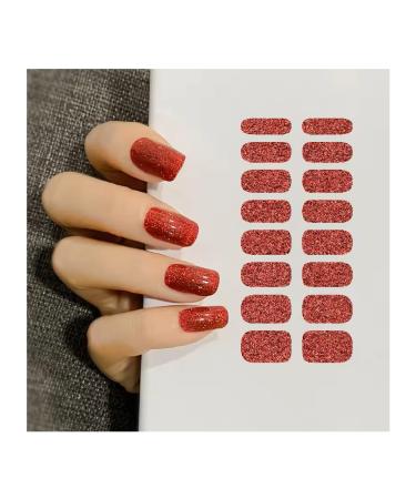 Nail film self -adhesive - UV hardening for perfect manicure |UV gel nail film |Geln gel to stick on |UV nail foils UV hardening nail film UV hardening nail ticker (red-glitter)