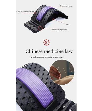 Back Massager Stretcher Waist Lumbar Support Pain Relief Tool - Purple - Buy Online on GoSupps.com