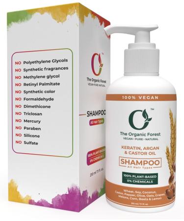 Sulfate Free Keratin Castor Oil & Moroccan Argan Oil Shampoo | Moisturizing Color Safe Shampoo for Dry Oily & Thinning Hair | Paraben-Free No Sodium Lauryl Sulfate Dry Scalp Repair