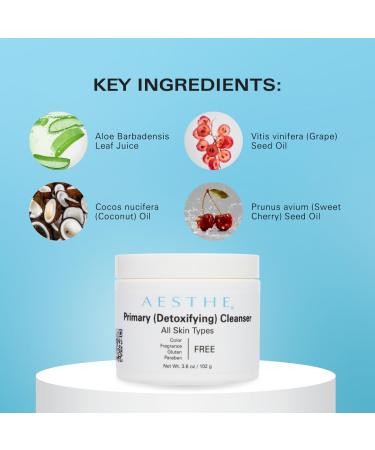 Aesthe Primary Cleanser - Moisturizing Makeup Remover & Cleanser for Normal to Dry Skin - Natural Fruit Extracts & Botanicals - Luxurious Facial Skincare 3.6 oz - International Shipping Available - Buy Online on GoSupps.com