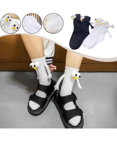 Suction Cup Couple Socks | Creative 3D Doll Design | Funny Magnetic Connection | Perfect Gift for Women & Men | 1 Pair White - Buy Online on GoSupps.com