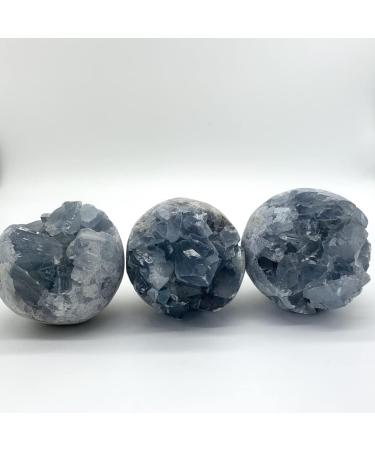 Natural Blue Celestite Crystal Cluster Raw Stones Ornaments Crystal Stones Purification GiftsOre NaturalReiki Decoration Stone Mineral Specimen 350-390grams - Buy Online on GoSupps.com