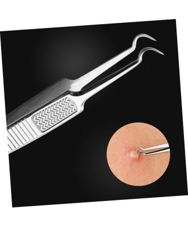 Healeved 3pcs Clip Comedone Blemish Extractor Tweezers Blackheads Zit Popping Tool Kit Stainless Steel - Buy Online on GoSupps.com