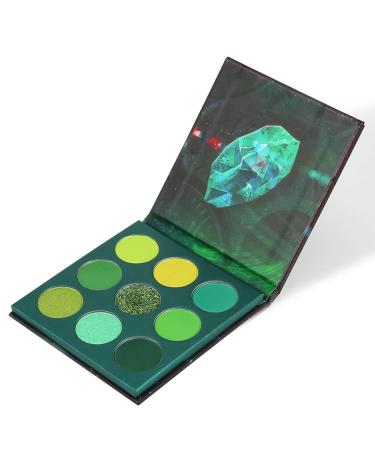Docolor Eyeshadow Palette 9 Colors Gemstone Shadow Palette Highly Pigmented Mattes Shimmers Naked Smokey Glitter Cream Colorful Powder Blendable Long Lasting Waterproof Makeup Palette-Green - Buy Online on GoSupps.com