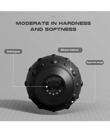 Vibrating Massage Ball - 5-Speed Deep Tissue Massager for Muscle Relief & Circulatory Stimulation (Black) - Buy Online on GoSupps.com