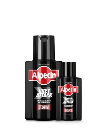 Alpecin Alpecin Grey Attack Caffeine Colour Shampoo 200ml + 75ml - Against Grey Hair | Natural Colour Result from 2 to 4 Weeks | Prevents Hereditary Hair Loss