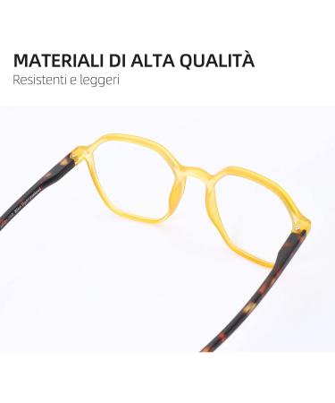 ZENOTTIC Blue Light Blocking Glasses - Hexagonal Eyeglasses Frames for Men & Women - Anti Blue Ray Computer Glasses - Yellow 0.0 - Buy Online on GoSupps.com