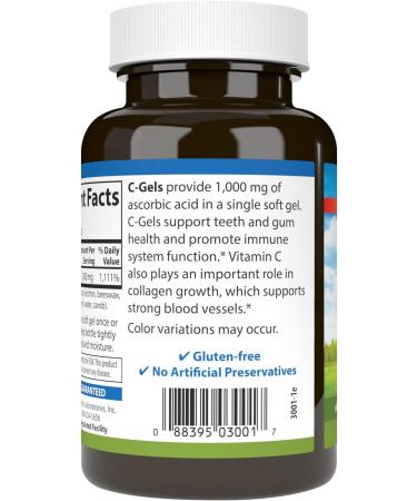 Carlson - C-Gels 1000mg Vitamin C Softgels Immune Support & Heart Health Vitamin C Softgels Antioxidant Vitamin C Supplement 100 Softgels 100 Count (Pack of 1) - Buy Online on GoSupps.com