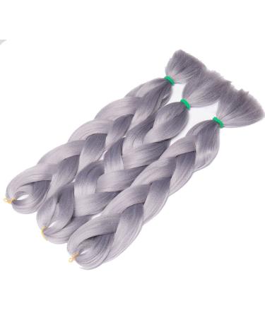 Elailite 24 Hair Braids Extensions - Soft Gray 300g (3 Pieces) | International Shipping - Buy Online on GoSupps.com