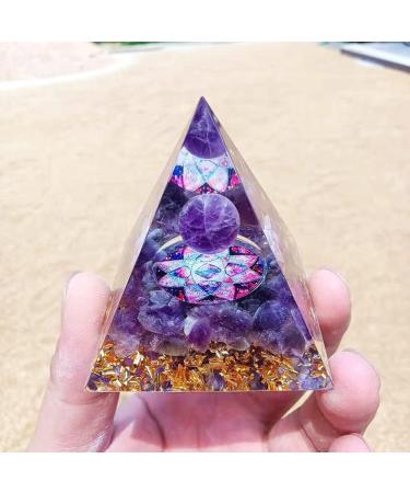 Moonstone Crystal Orgone Pyramid - Energy Tower Chakra Reiki Healing 6cm Violet - Buy Online on GoSupps.com