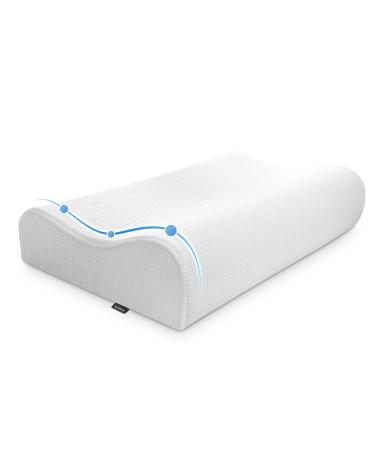 Memory Foam Pillow, Sufuhom Ventilated Bed Pillow, Ergonomic Contour Pillows for Neck and Shoulder Pain Relief, Cooling Pillow for Sleeping, Neck & Cervical Pillows with Washable Pillow Covers, White Soft - Queen(23L*14W*4…