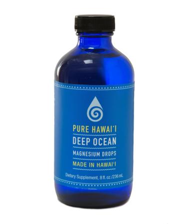 Kona Sea Salt Pure Hawaii Deep Ocean Magnesium Drops Refill Bottle 8oz. Made in Hawaii with Other Trace Minerals Support Brain Immune and Heart Health