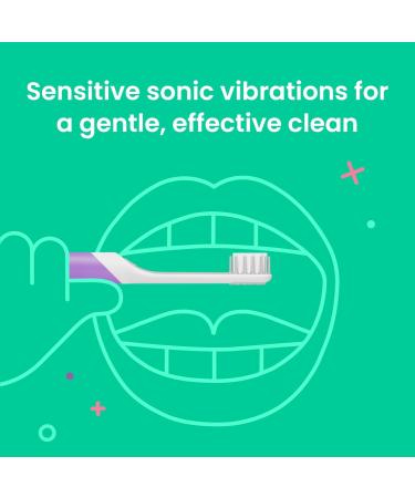 Quip Sonic Toothbrush for Kids - Electric Soft Bristle Timer Extra Brush Head & Travel Cover - Perfect for International Shipping - Purple - Buy Online on GoSupps.com