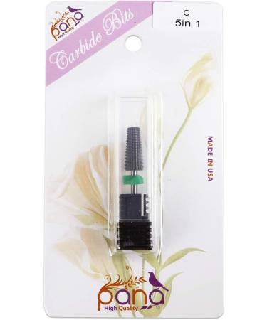 PANA Nail Carbide 5 in 1 Bit - Two Way Rotate use for Both Left and Right Handed - Fast remove Acrylic or Hard Gel - 3/32" Shank - Manicure Nail Art Drill Machine (Coarse - C Black) Coarse - C Black - Buy Online on GoSupps.com