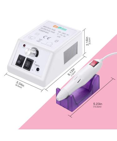 Cadrim Electric Nail Drill Set with Sanding Bands - Adjustable Manicure Pedicure Tool for Acrylic Nails, Gel Polish, Nail Art - White - Buy Online on GoSupps.com