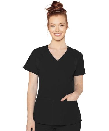 Med Couture Peaches Women's Raglan Top Medium Black