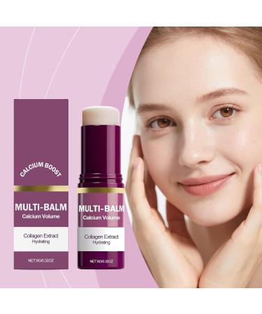 BlueBouff Calcium Multi Balm Calcium Volume Multi Balm Wrinkle Core Stick Anti-aging Hydrating Almond & Vitamin E for Eyes Neck Face for All Skin Types 2PCS - Buy Online on GoSupps.com