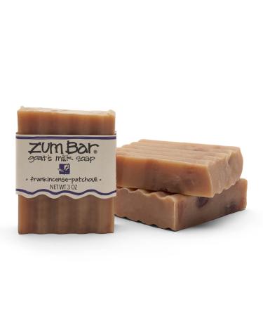Indigo Wild Zum Bar Goat's Milk Soap - Frankincense-Patchouli - 3 oz (3 Pack)