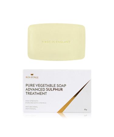 REVITALE Pure Vegetable Advanced Sulphur Soap Treatment 80g - Developed for Blemish- Prone  Rough and Bumpy Skin