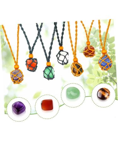 FOMIYES Yoga Stone Necklace Set - DIY Gemstone Crystal Beads for Fengshui & Retro Decor - Hand-Woven Choker with Natural Stones - Buy Online on GoSupps.com
