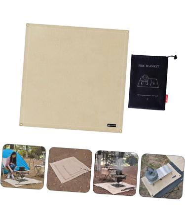 SEWOART 1pc BBQ Fire Mat Outdoor BBQ Outdoor+mat Barbecue Supplies Outdoor Stove Mat Protection Accessories 80x80cm Light Yellow - Buy Online on GoSupps.com
