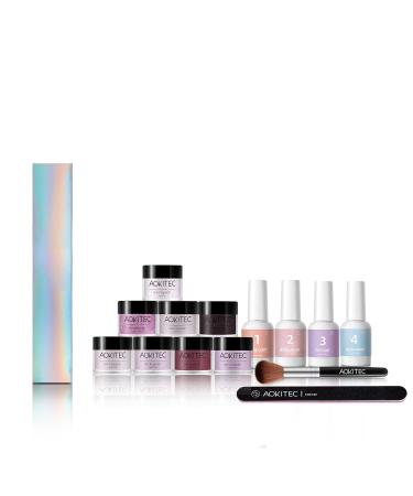 Dipping Powder Nails Set | Aokitec 14pcs Starter Kit - 8 Colors Glitter Acrylic Nail Powder for DIY Manicure & Salon Quality - Buy Online on GoSupps.com